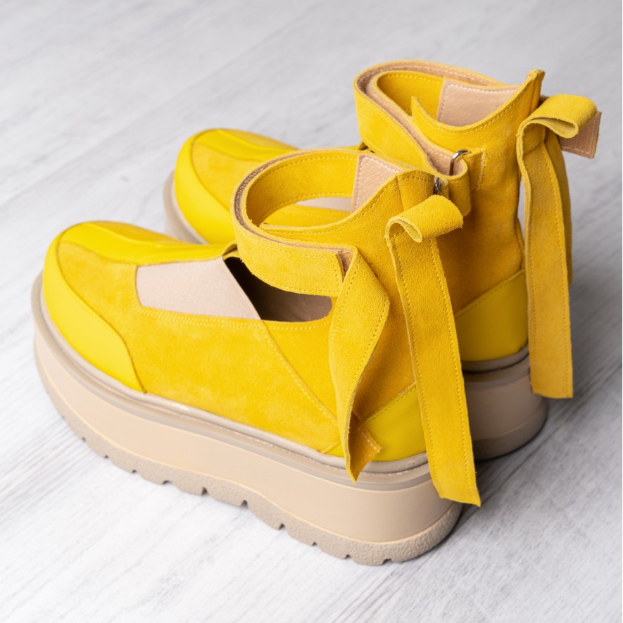 *Pantofi - .Lyon - Snake Yellow